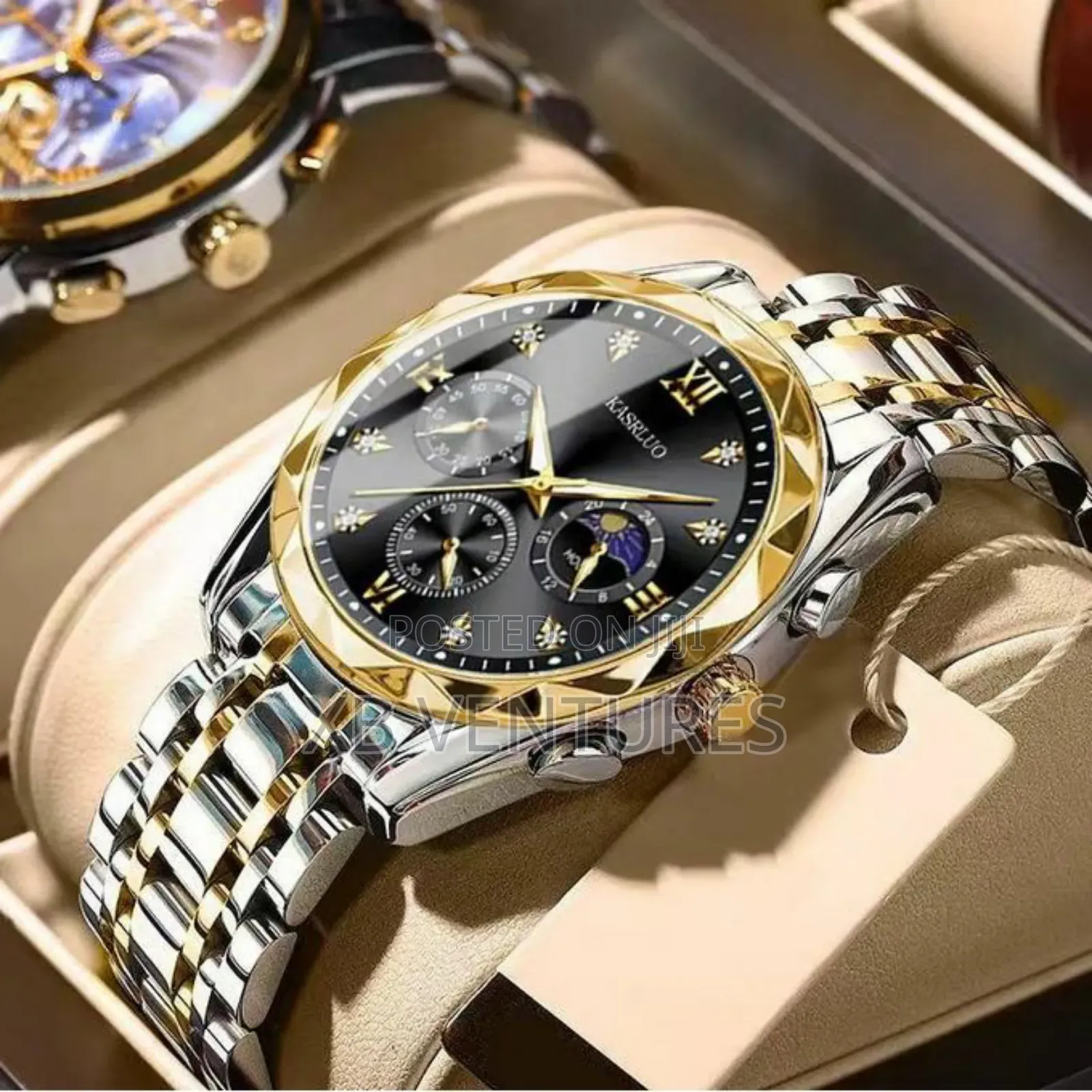 Men's Leisure Fully Automatic Watch - Black Gold Color