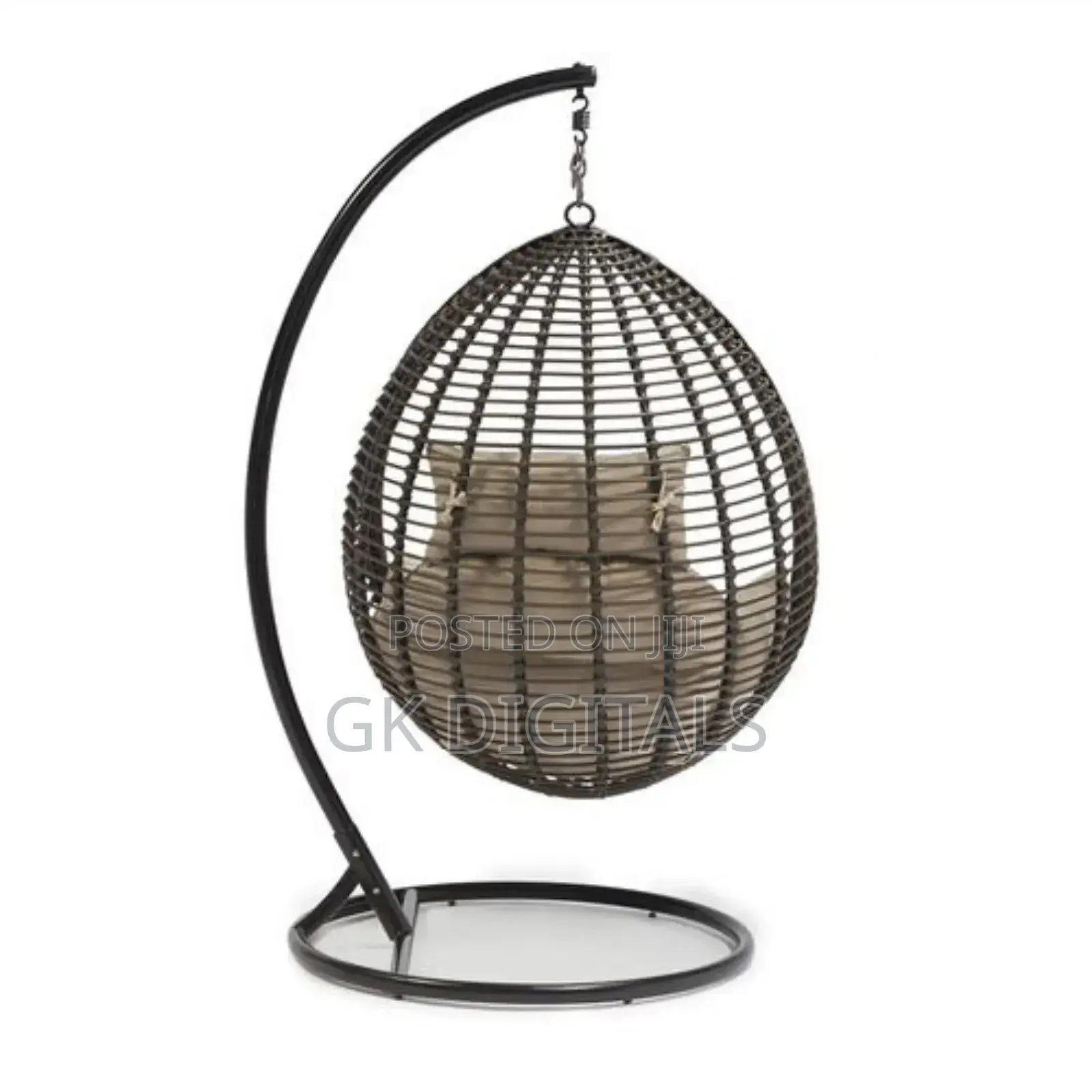 Luxury Rattan Hanging Chair With Cushion - Indoor/Outdoor Swing Seat