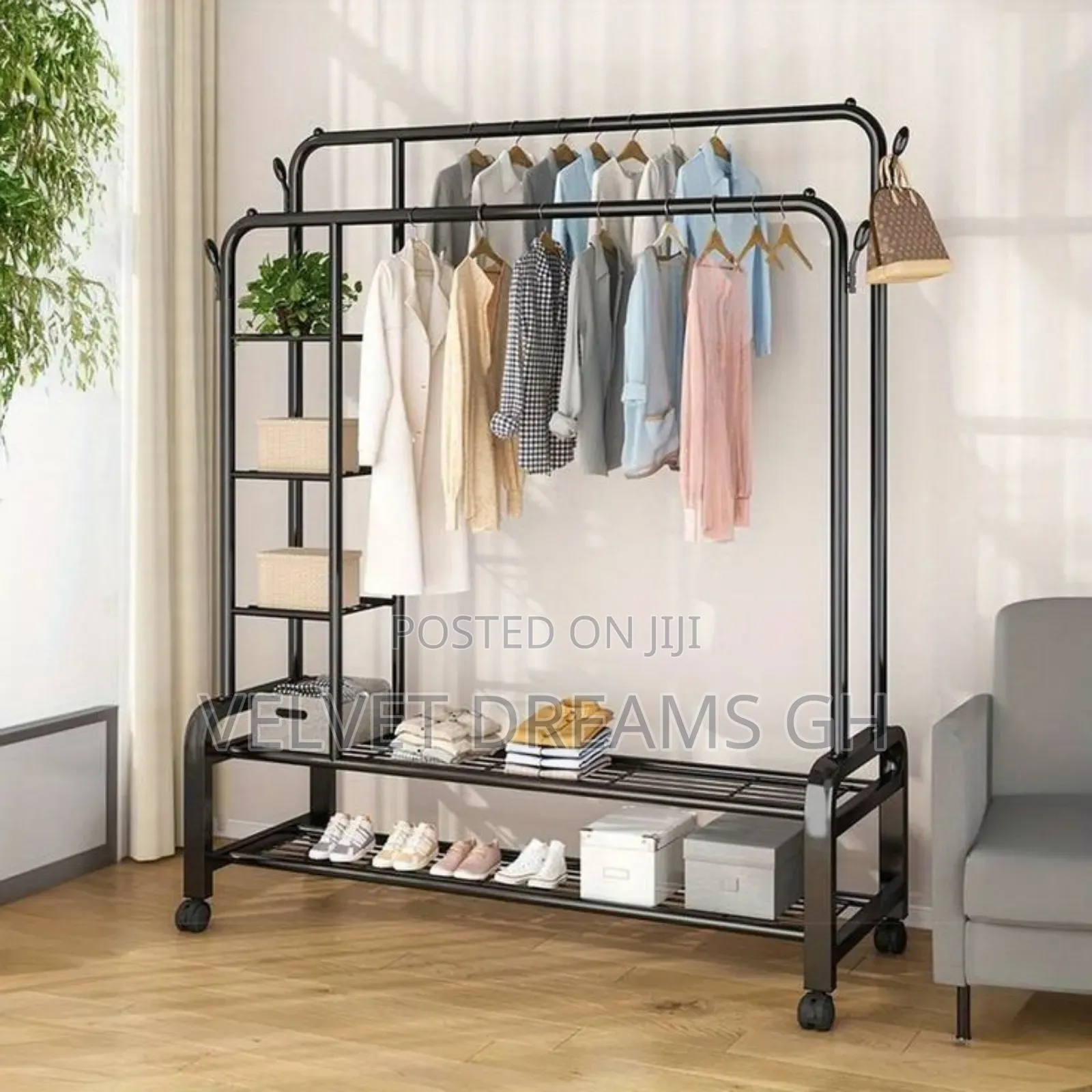 Quality Double Clothes Hanger Strong, Adjustable Space Saving