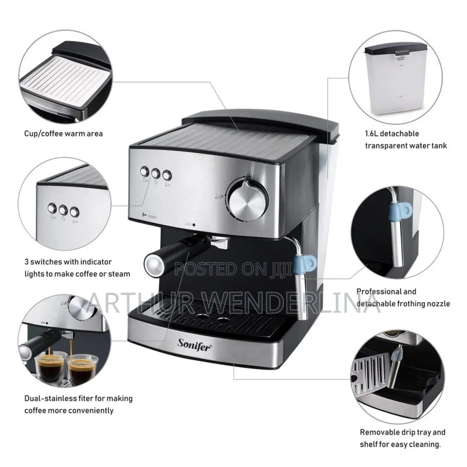 Sonifer Multifunction Coffee Machine High Quality Coffee Maker 850w