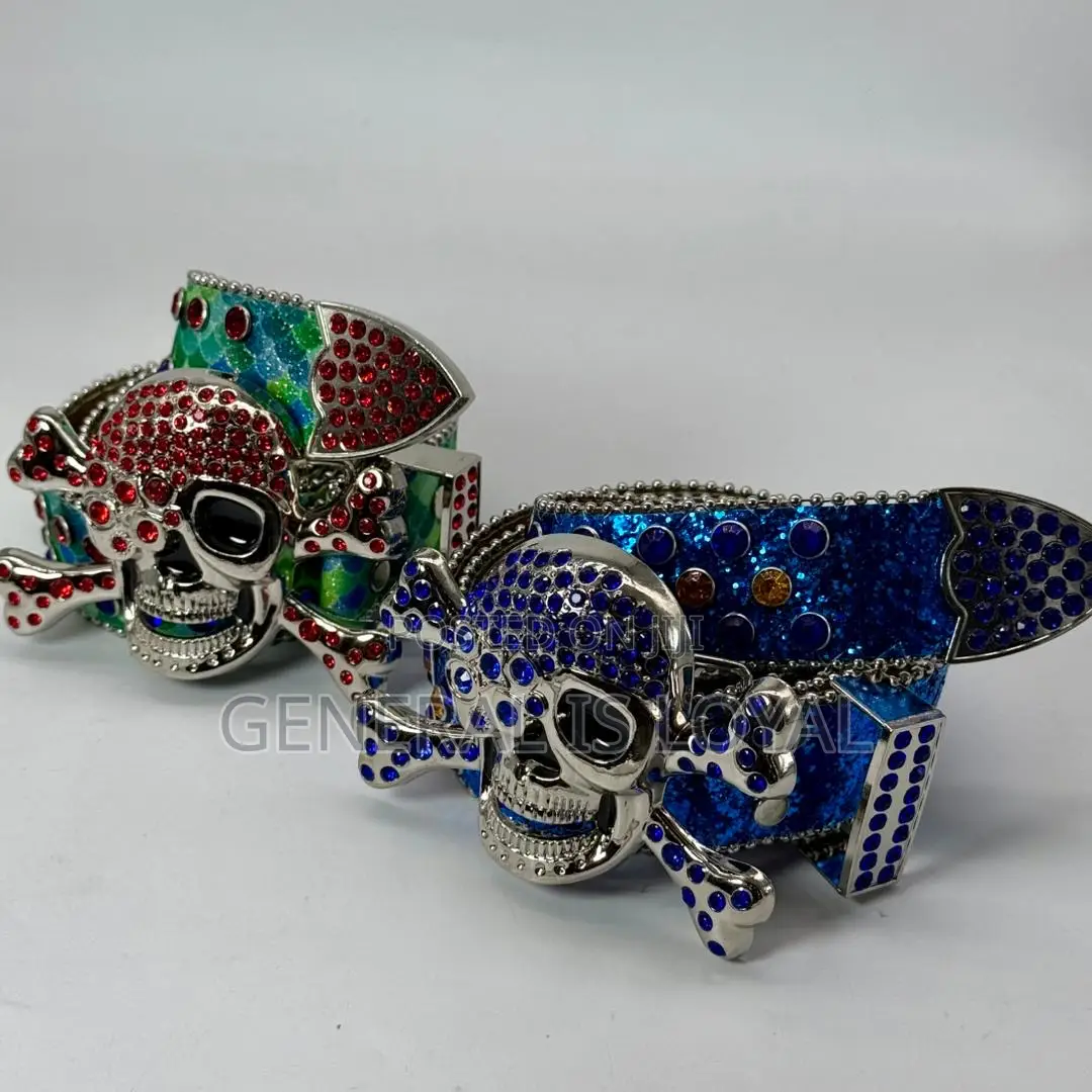 Skeleton Head Rhinestone Belt
