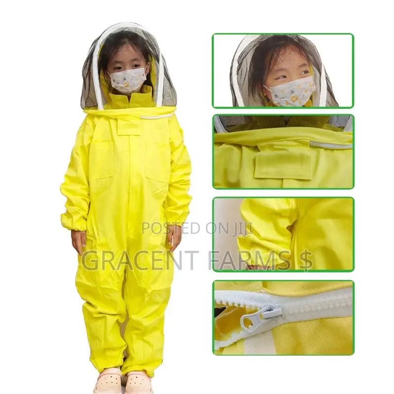 2-zipper Kids Yellow Astronaut Beesuit With Pair Of Gloves