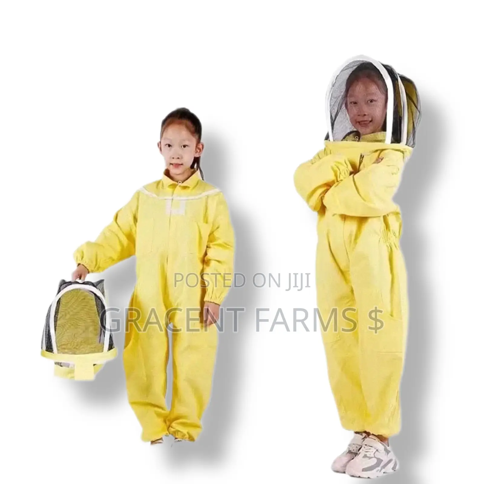 2-zipper Kids Yellow Astronaut Beesuit With Pair Of Gloves