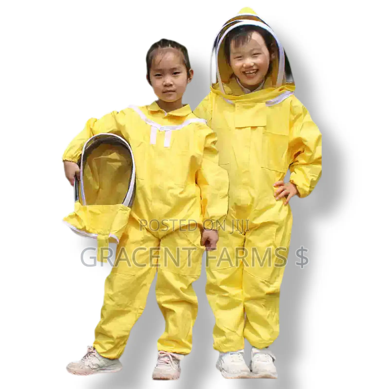 2-zipper Kids Yellow Astronaut Beesuit With Pair Of Gloves