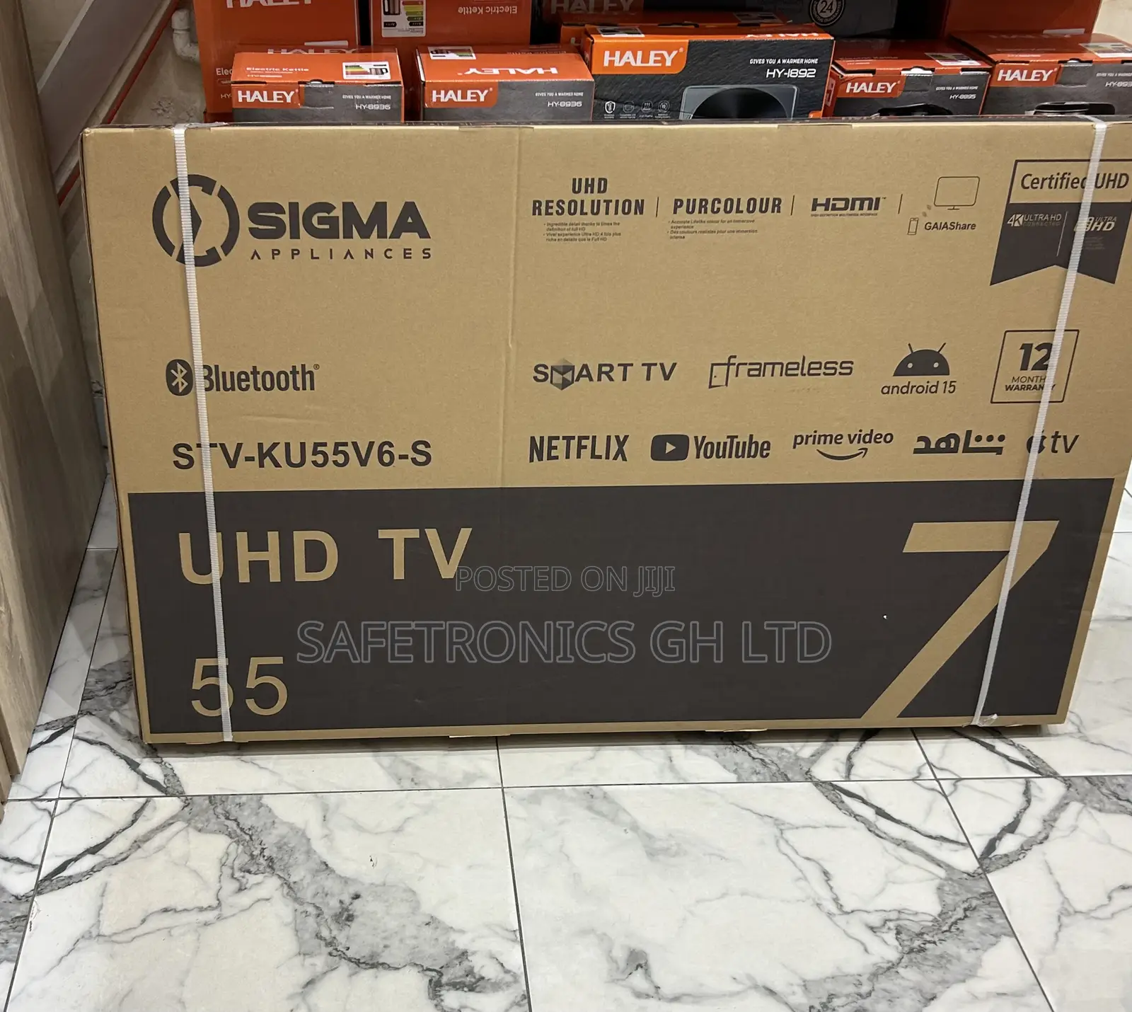 Fresh in Box Ultra 55 Inch Led Smart Sig-Ku55v6-S Sigma Frameless Tv