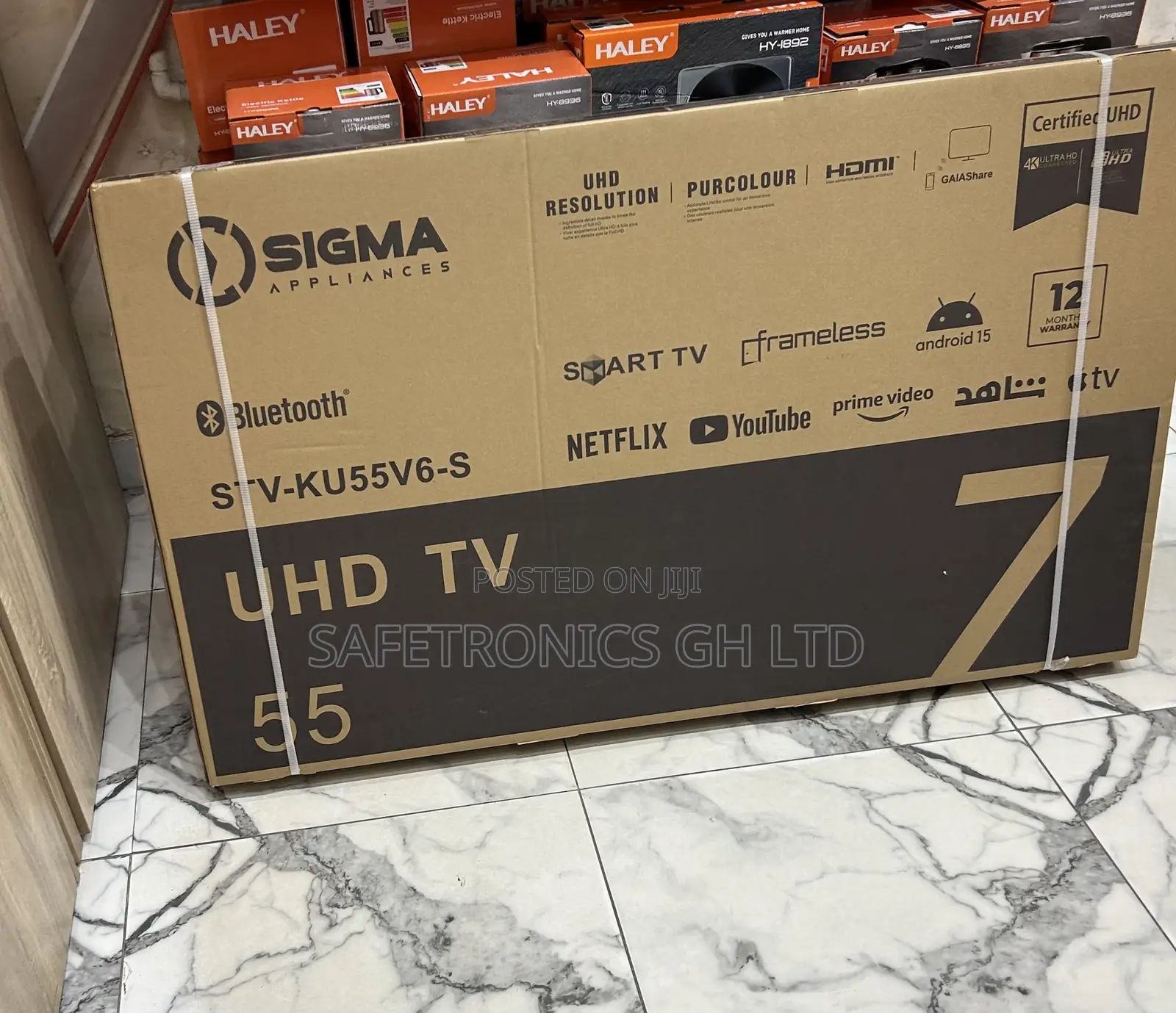 Fresh in Box Ultra 55 Inch Led Smart Sig-Ku55v6-S Sigma Frameless Tv