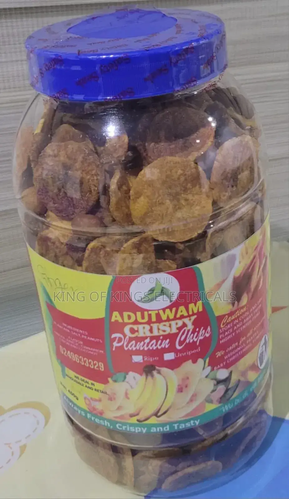 Organic Adutwam Chrispy Plantain Chips (Ripe and Unriped Plantain)