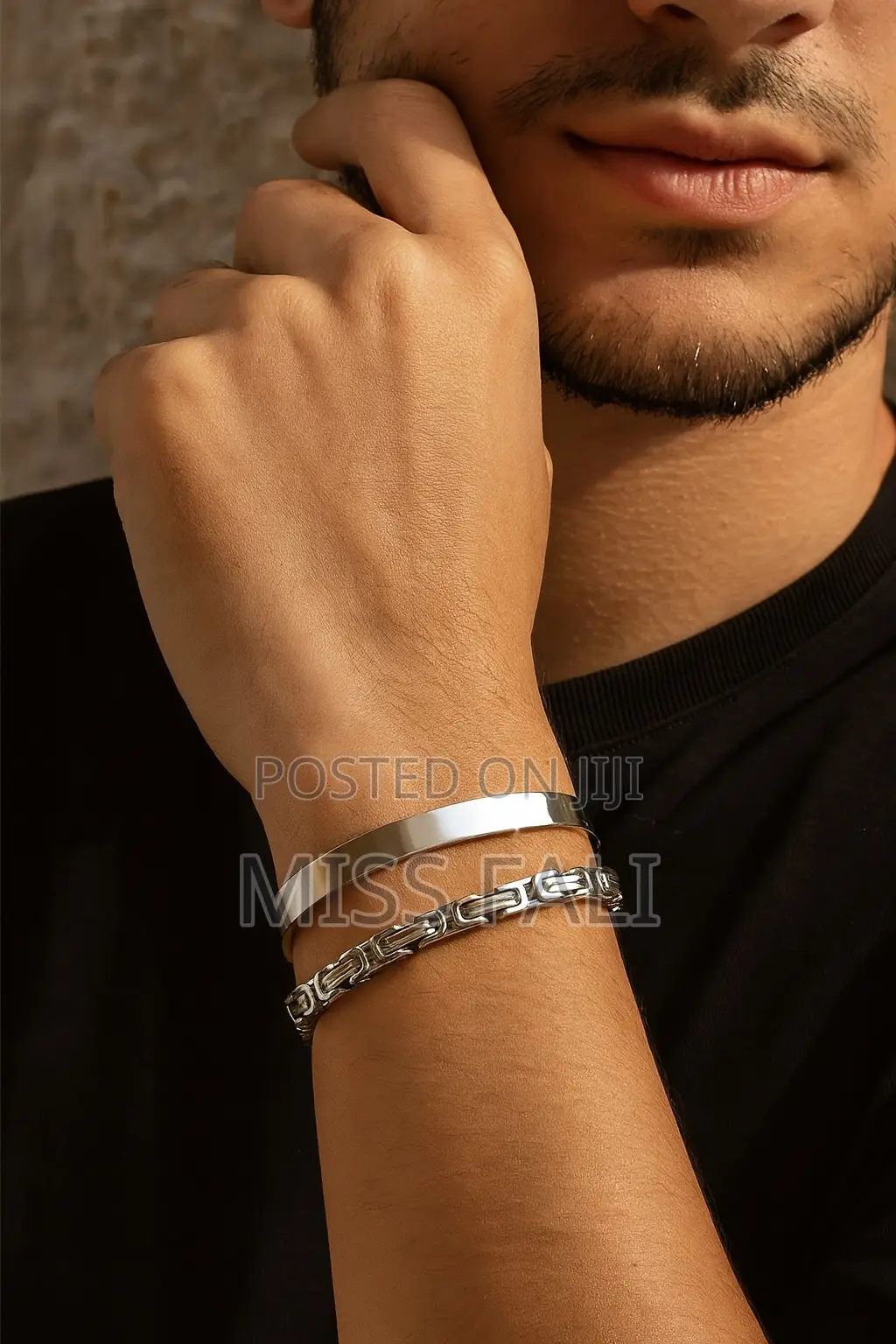 2in1 Silver Bangle and Bracelet Set.