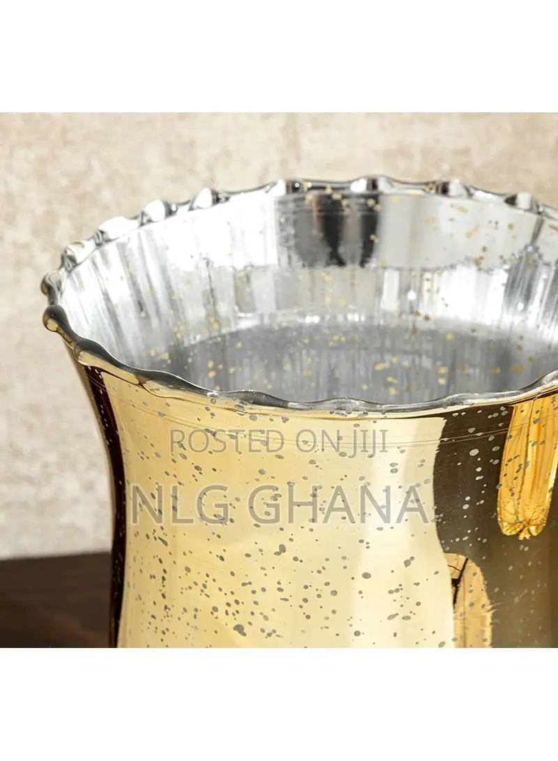 22cm Flashy Glass Vase - Gold. Ehx1363