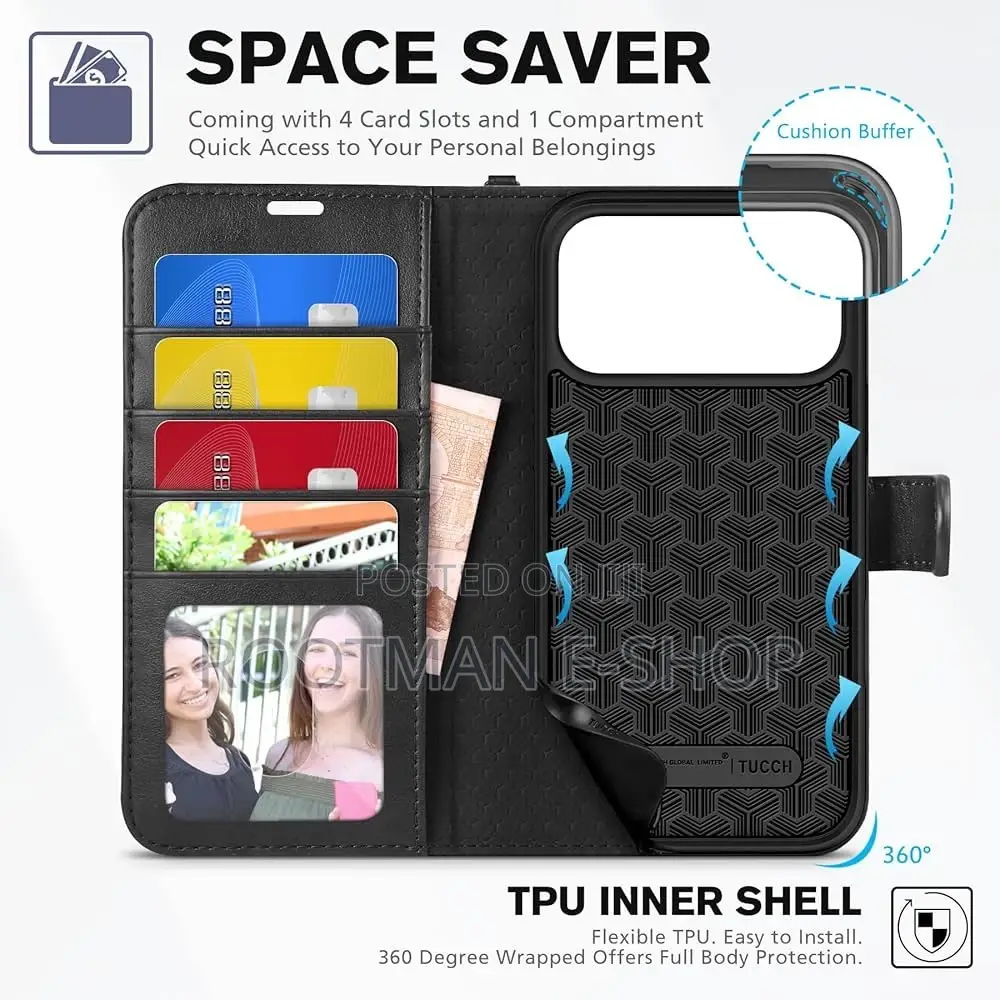 Rvelon Wallet Case Magnet For iPhone 17 Pro Max