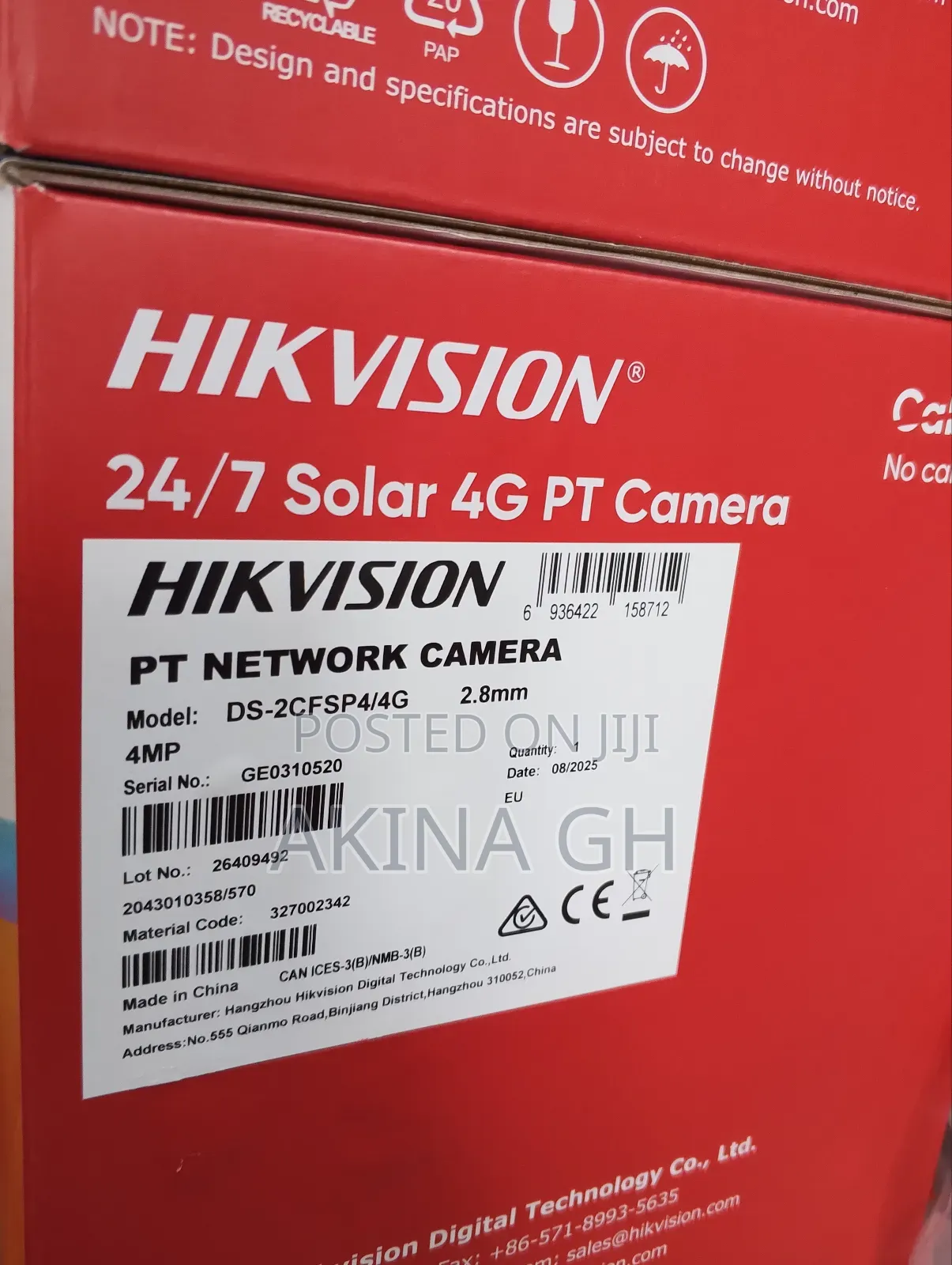 Hikvision Sp4 Smart Light Color Aov 4g Solar Pt Camera Ds-2cfsp4/4g