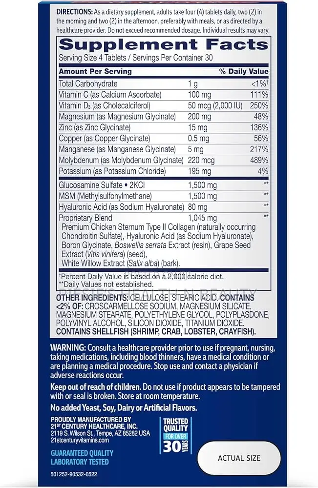 21st Century Arthri-Flex Advantage + Vitamin D3, 120 Coated Tablets