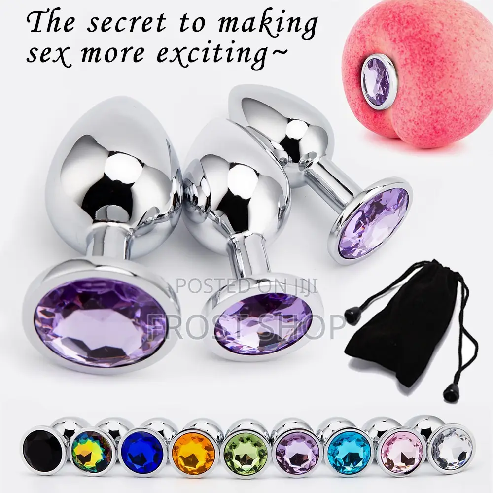 3in1 Anal Butt Plug Smooth Metal Stainless Steel Crystal Butt Plug