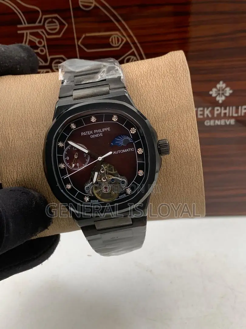 Patek Philippe Black Mechanical Mens Watch