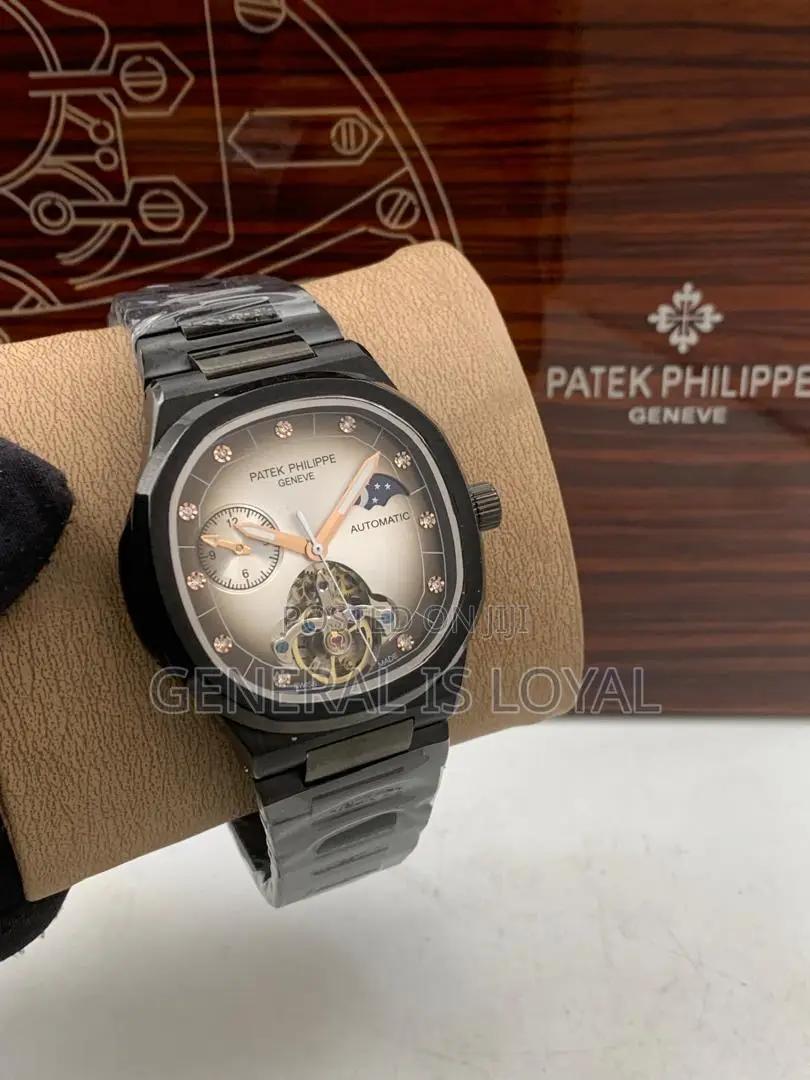 Patek Philippe Black Mechanical Mens Watch