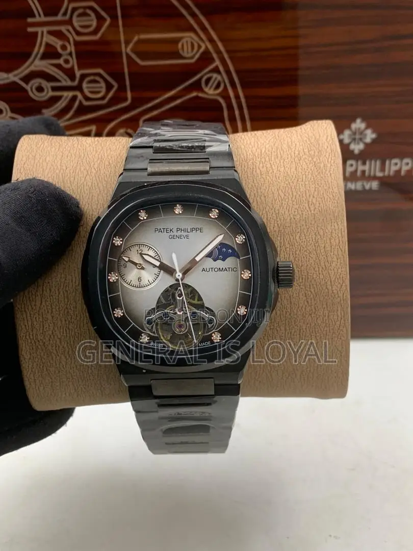 Patek Philippe Black Mechanical Mens Watch