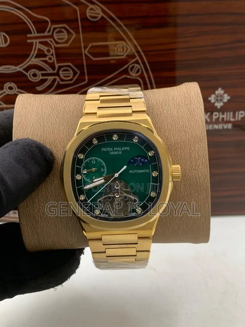 Patek Philippe Gold Green  Dial Mechanical Mens Watch