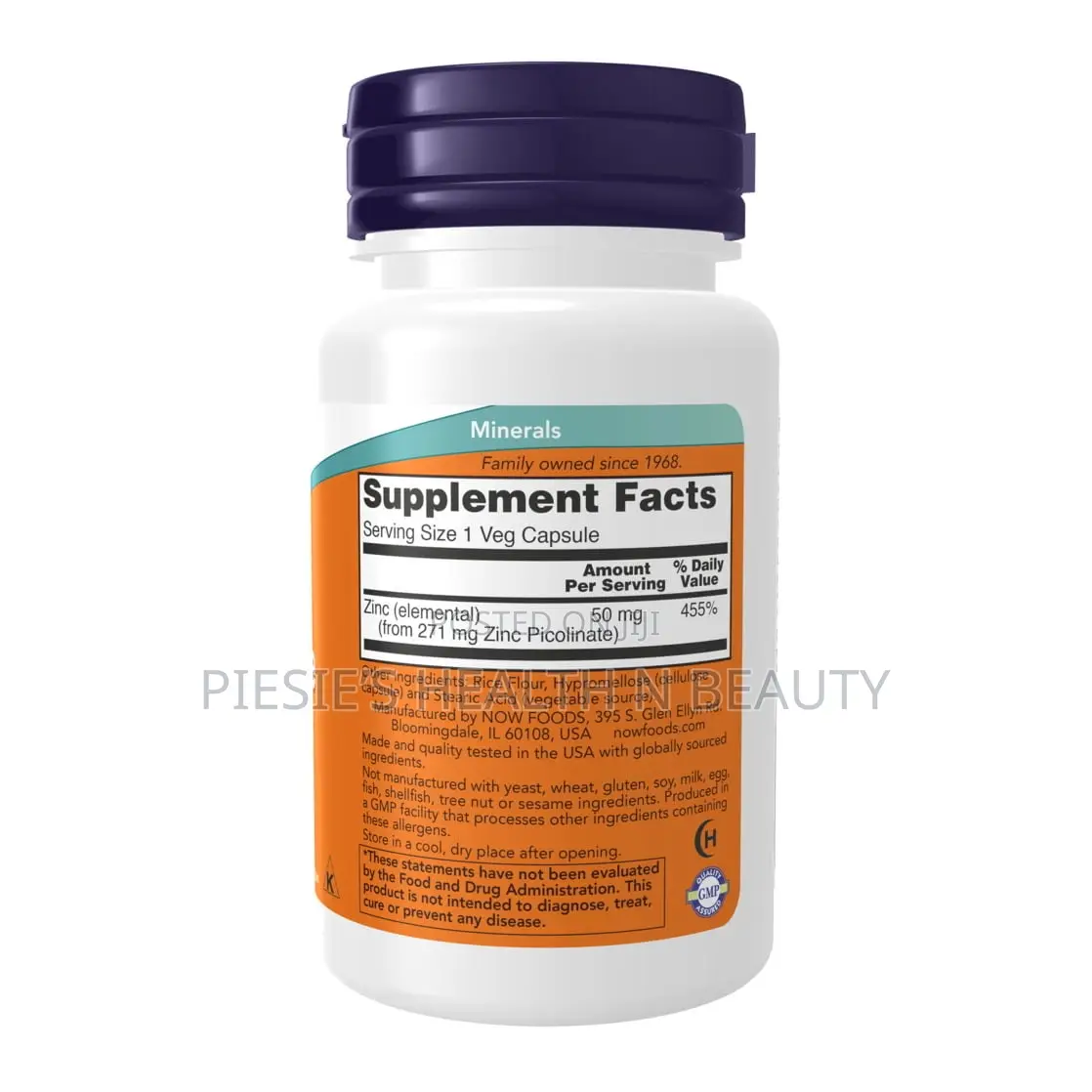 Now Foods, Zinc Picolinate 50 Mg, 60 Capsules