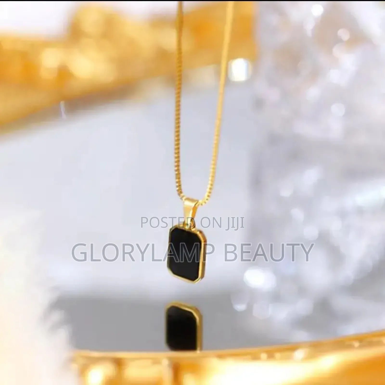 Elegant Unisex Rectangle Pendant Necklace