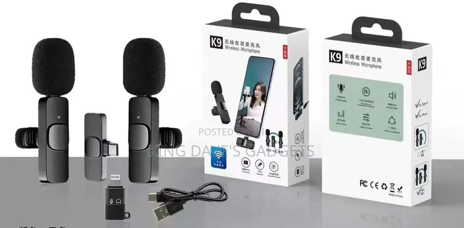 2 in 1 Wirless Lapel Microphone