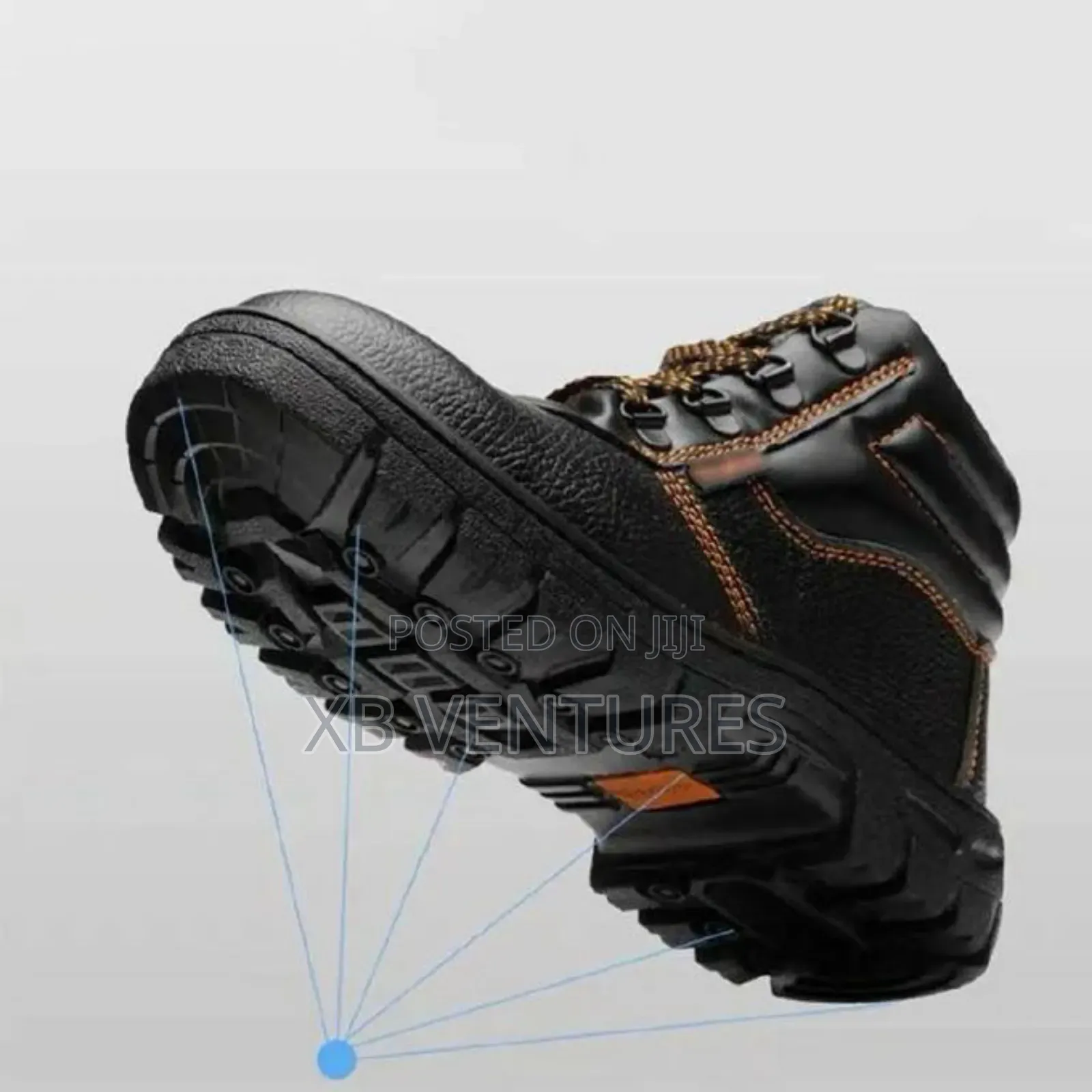 Waterproof High Top Leather Lace Up Boot Black