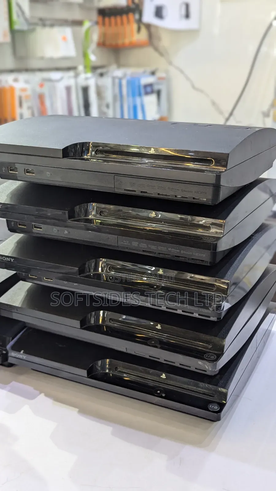 Black Playstation 3 Slim Cute Version With Games and a Controller