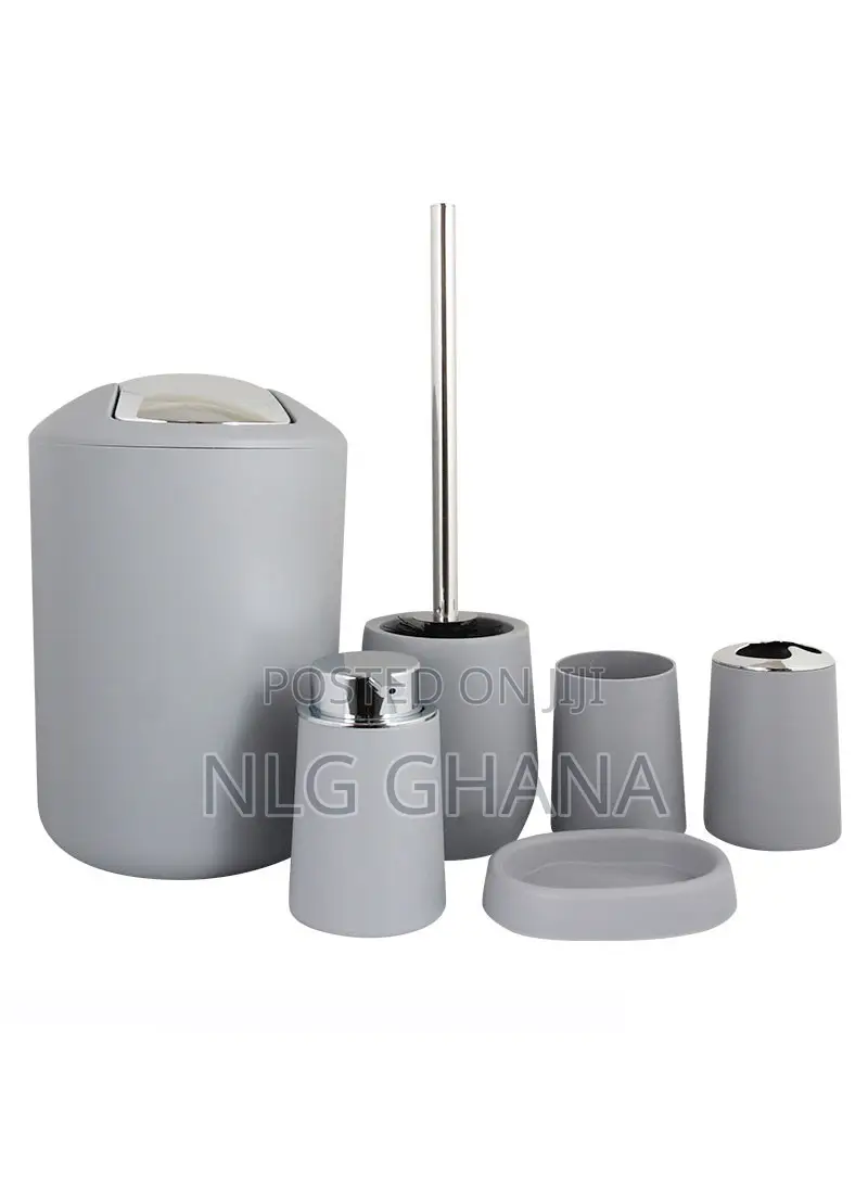 6-PCS Bathroom Accessories Set With Trash Can/Bin.