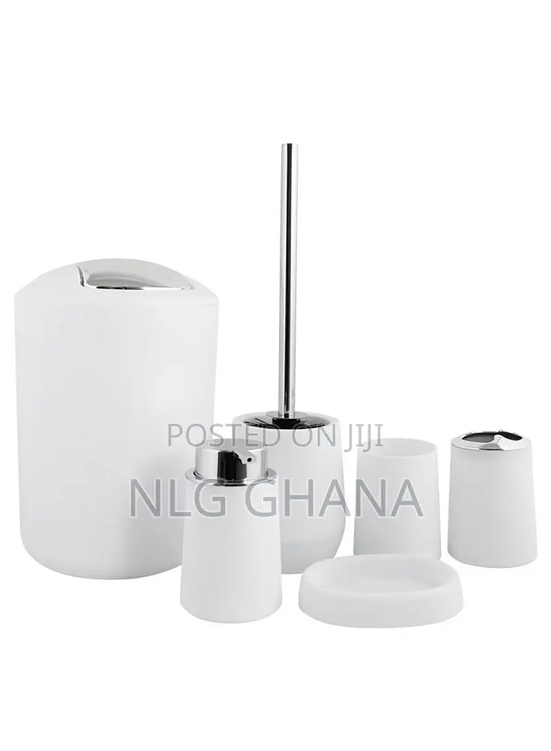 6-PCS Bathroom Accessories Set With Trash Can/Bin.