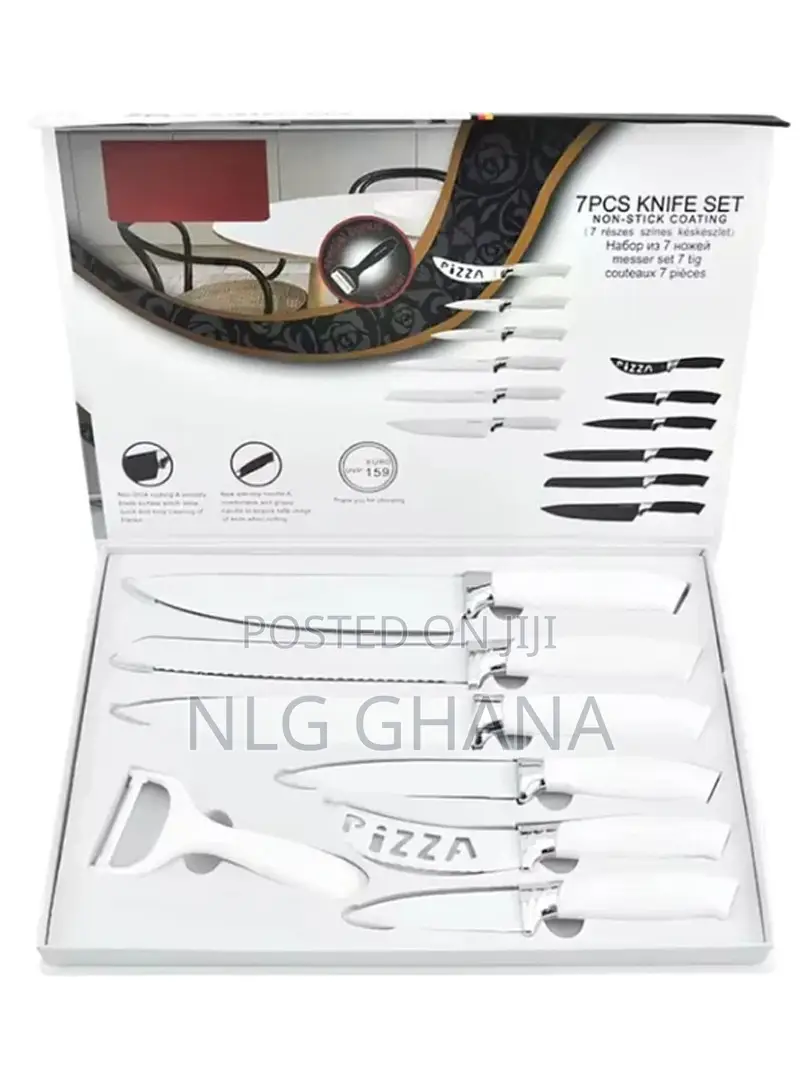 7pcs Stainless Steel Non-Stick Coating Kitchen Knife Set. Ghx1881