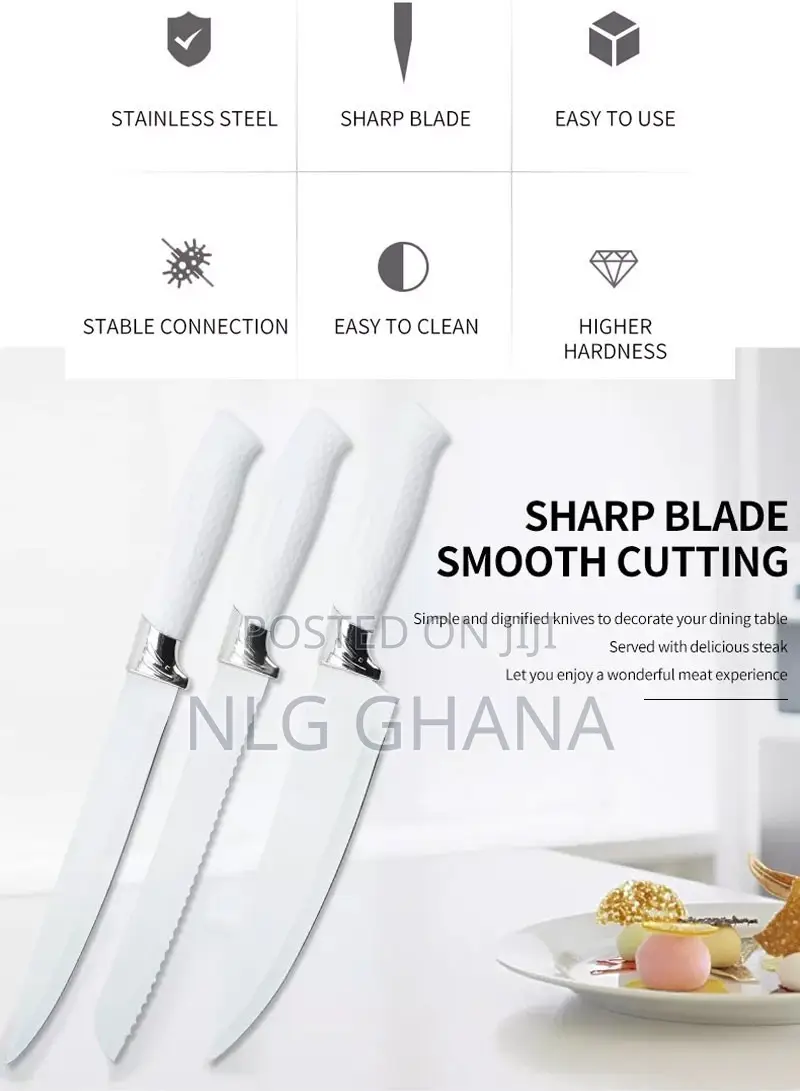 7pcs Stainless Steel Non-Stick Coating Kitchen Knife Set. Ghx1881