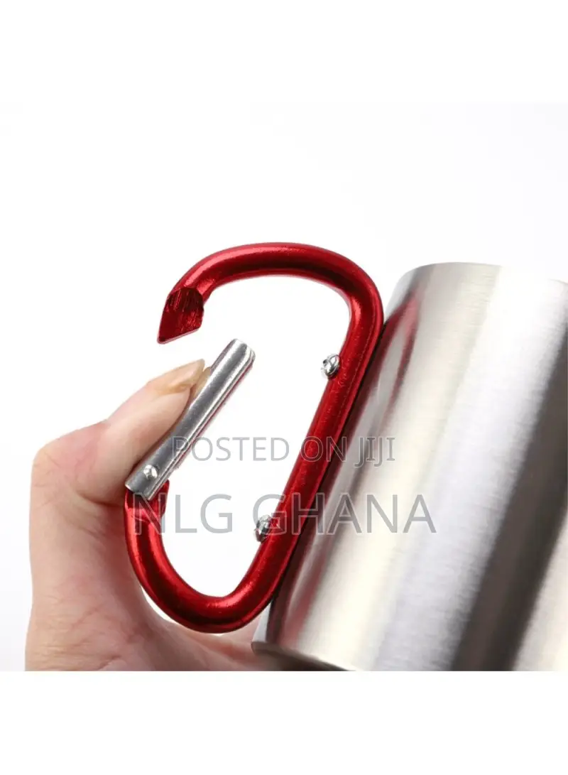 220ml Stainless Steel Portable Mug Cup With Carabiner. Tvx10912