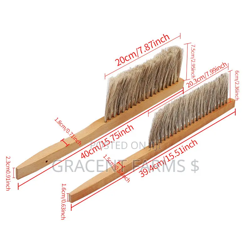 Beekeepers' Standard Brush - Double Row - (Wooden Handle)