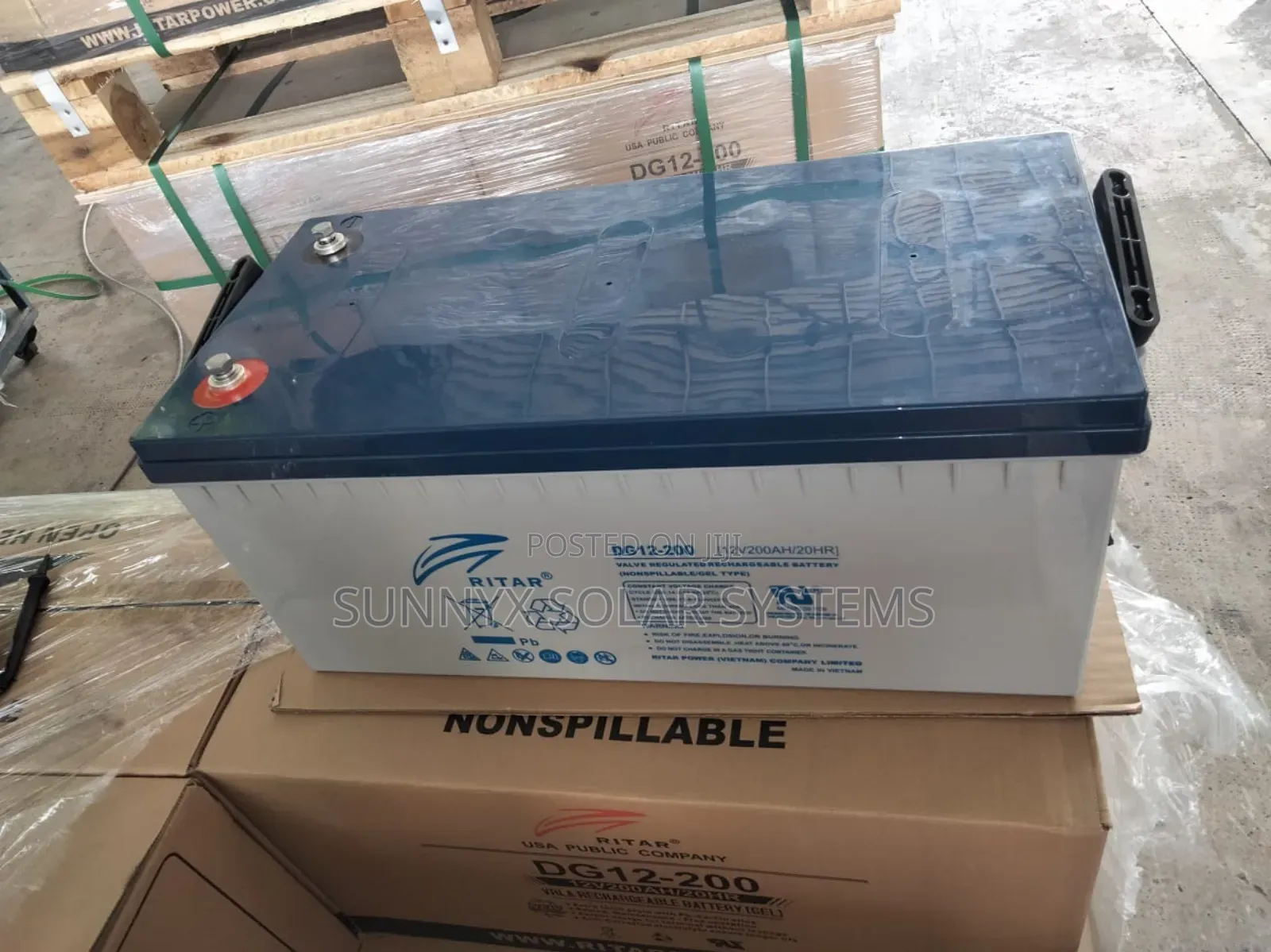 DG 12v 200Ah Ritar Solar GEL Battery