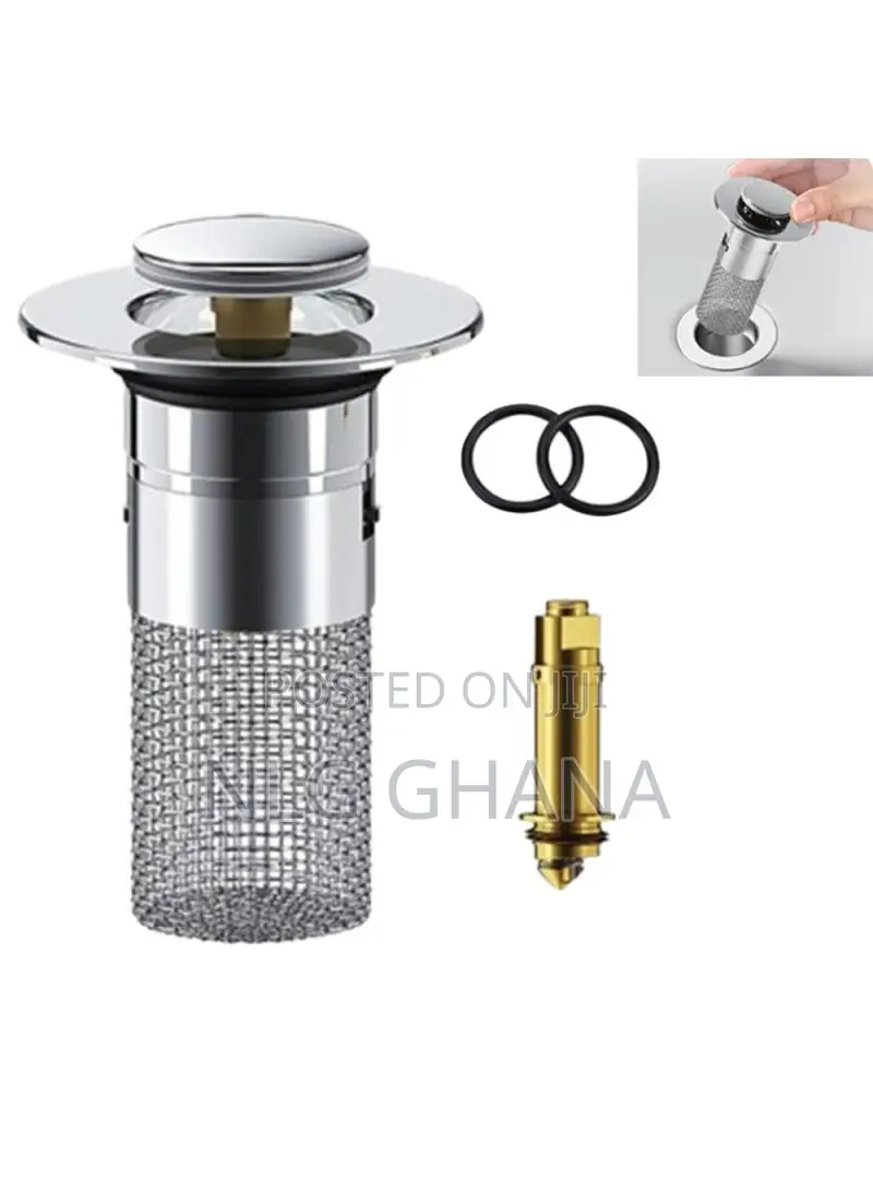 304 Stainless Steel Drain Filter Plug Pop Up Basin Stopper. Tvx25804