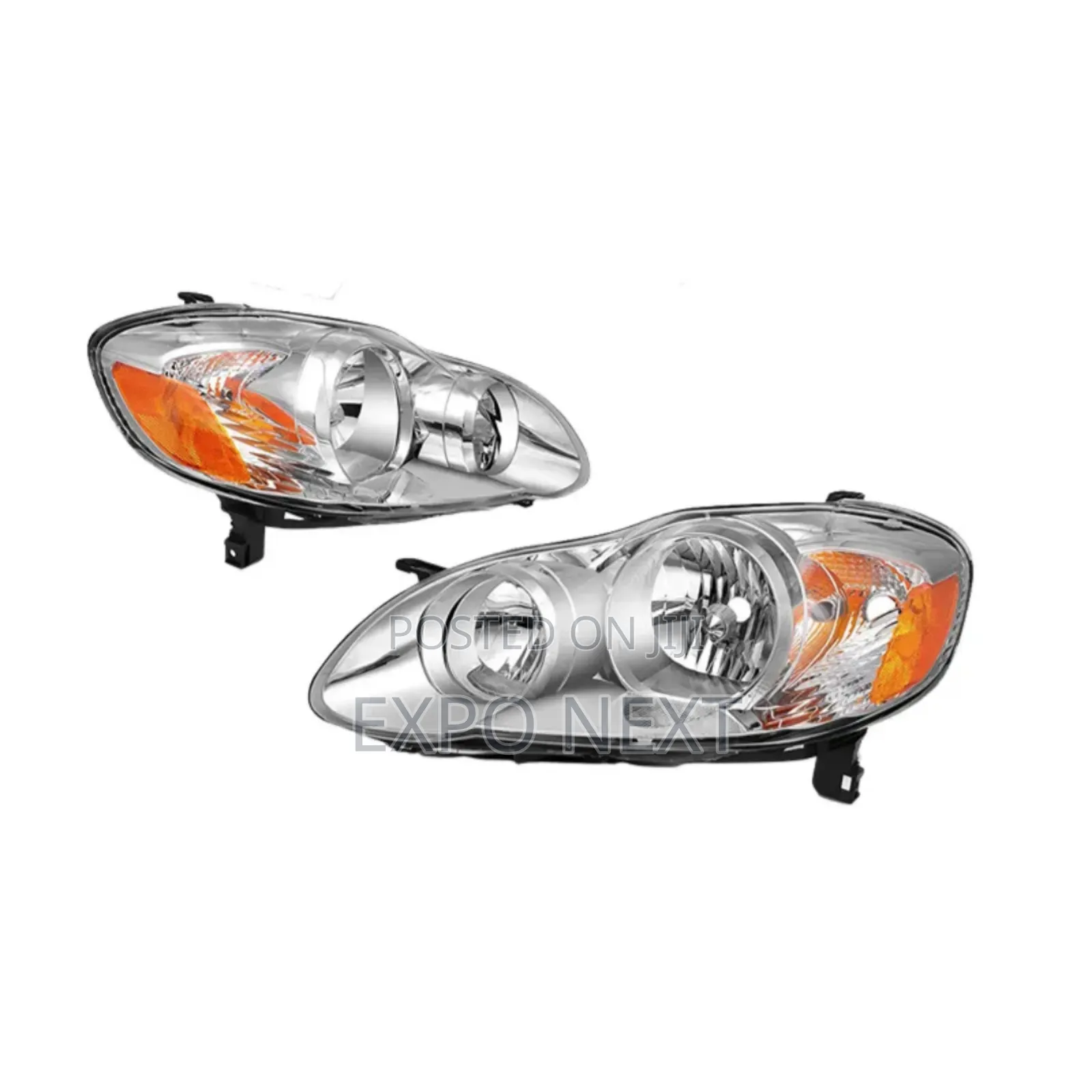 Headlights Pair For 2003-2008 Toyota Corolla Chrome