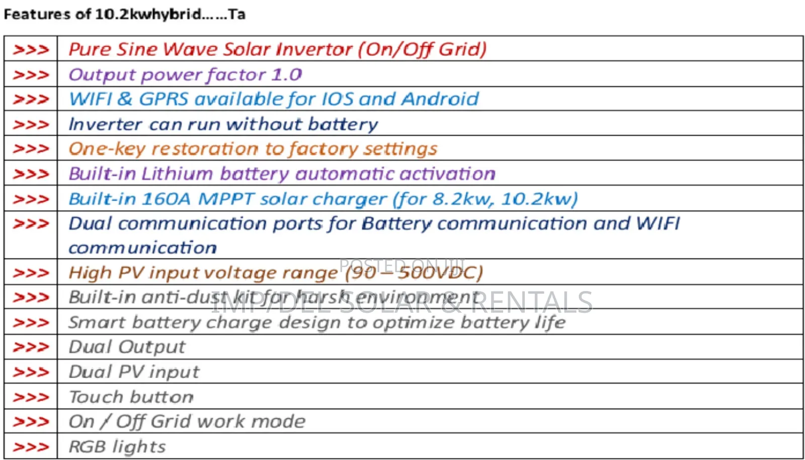 10.2kw Solar Hybrid Inverter