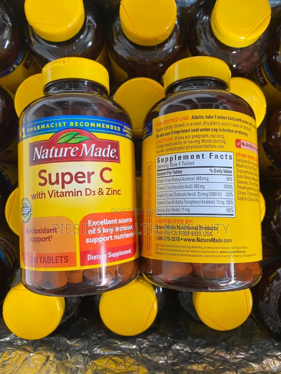 Nature Made Super C With Vitamin D3 and Zinc, Immune Support, 200 Tabs