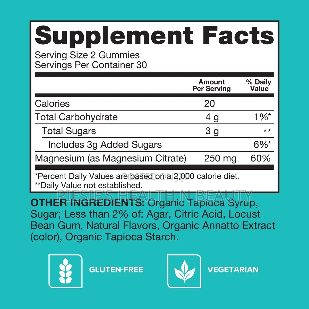 Qunol Extra Strength Magnesium Citrate, 250mg -60 Gummies