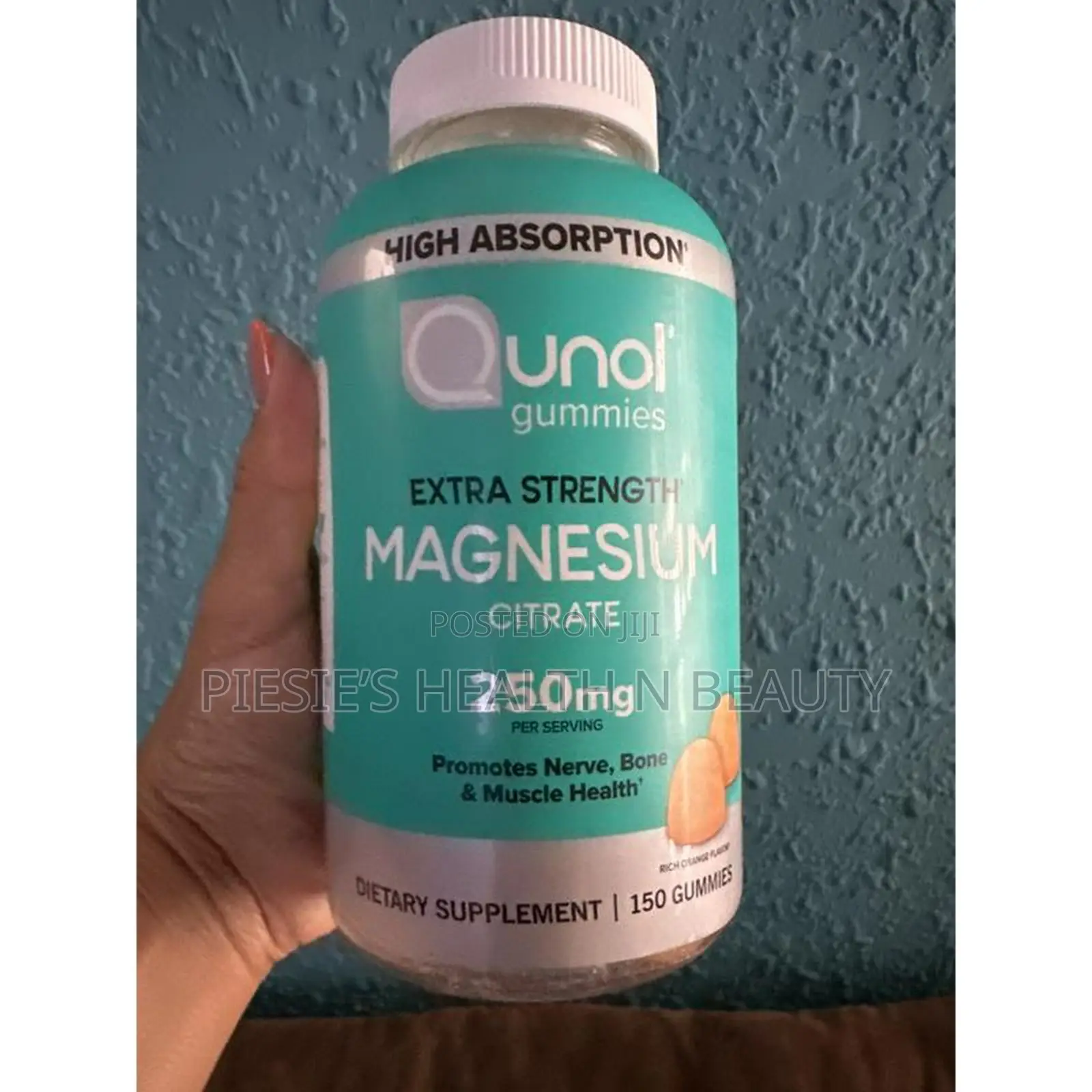Qunol Magnesium Citrate – 250mg Extra Strength Support , 150 Gummies