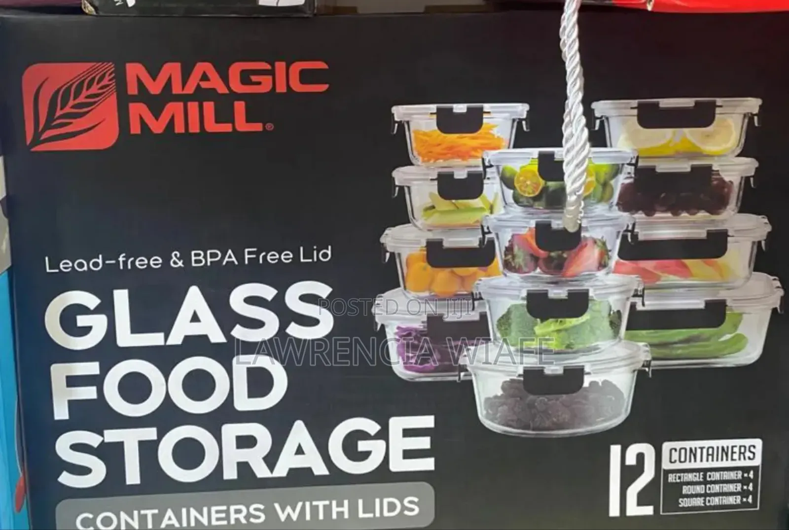 12pcs Glass Food Storage With Plastic Lid