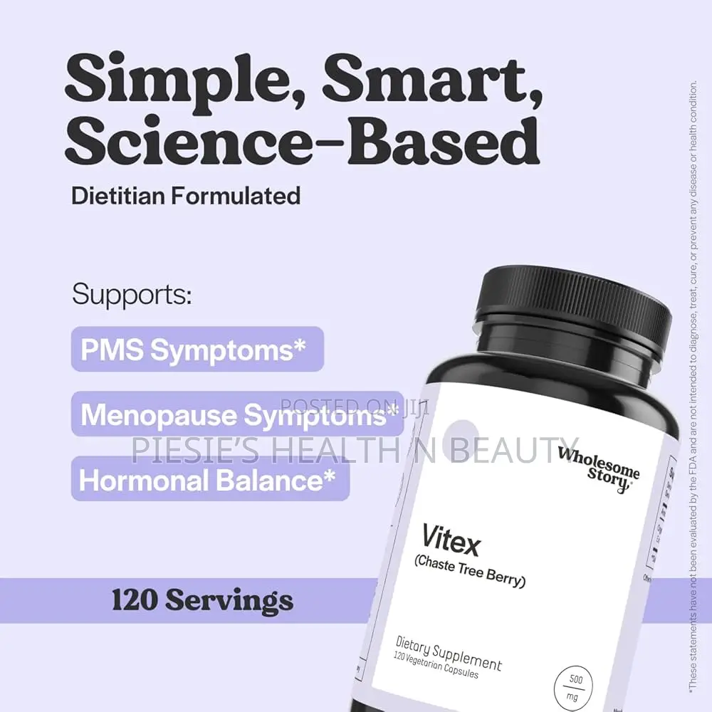 Wholesome Story Organic Vitex Chasteberry Supplement, 120 Capsules