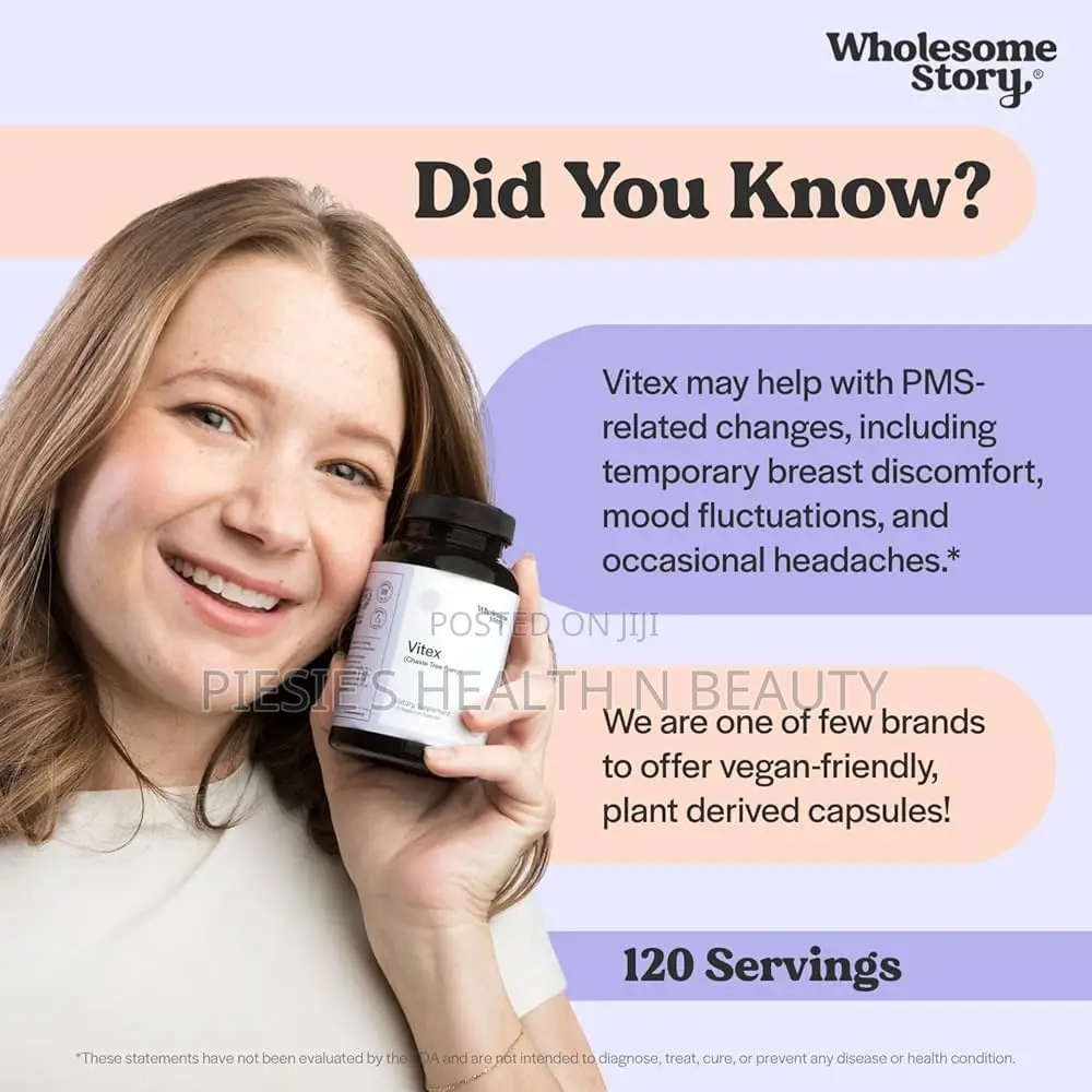 Wholesome Story Organic Vitex Chasteberry Supplement, 120 Capsules