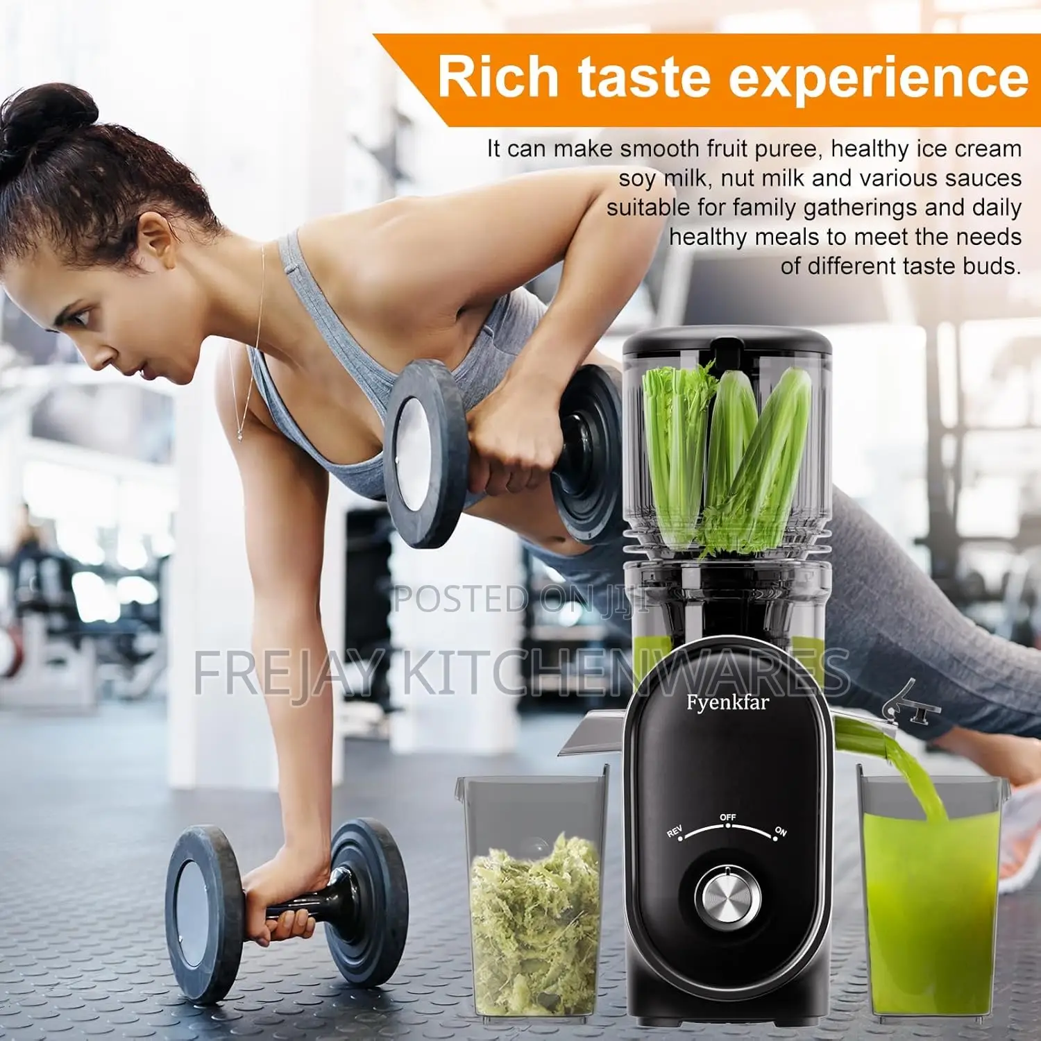 Fyenkar Cold Press Juicer, 300w, 5.3" Large Feed Chute, 1.5l