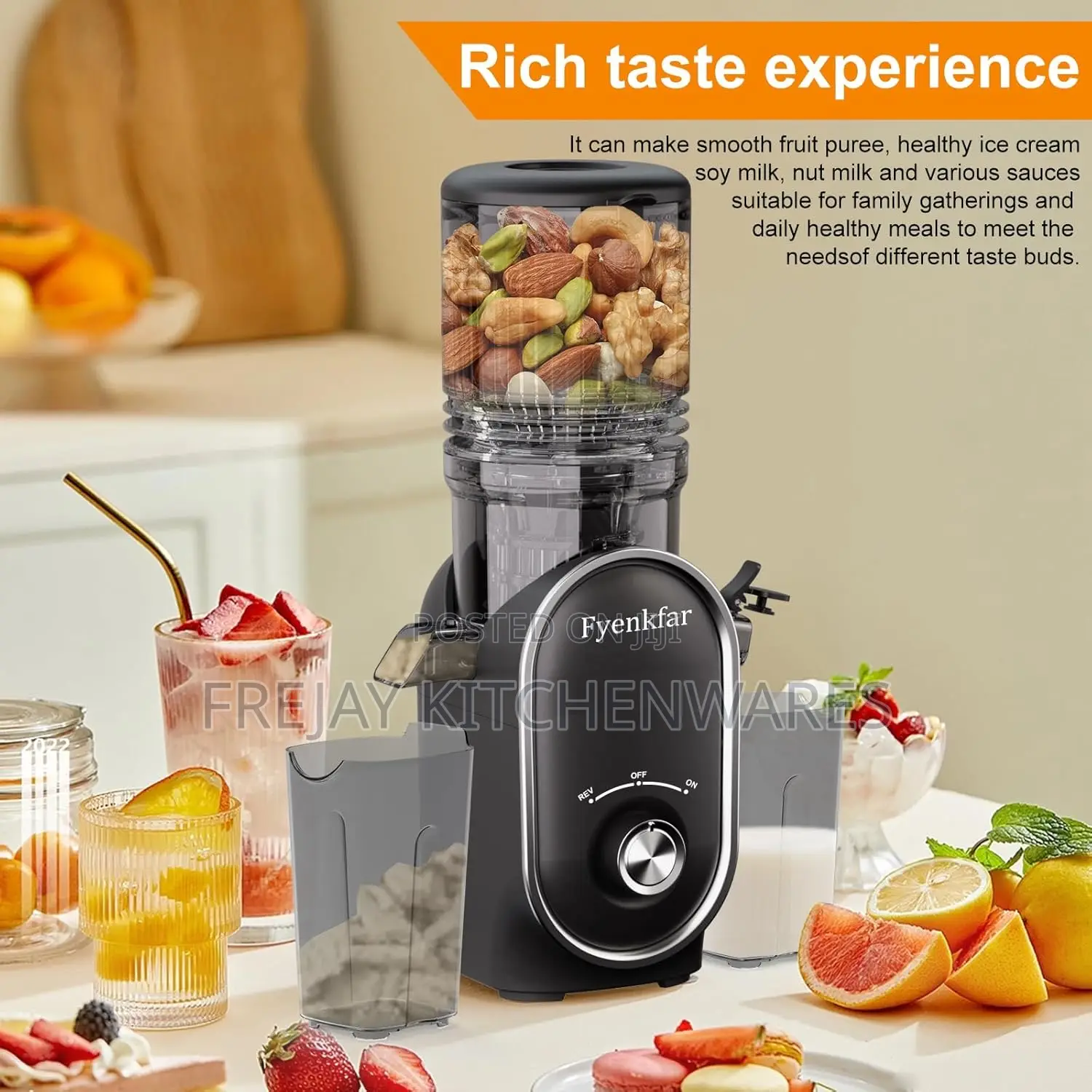 Fyenkar Cold Press Juicer, 300w, 5.3" Large Feed Chute, 1.5l