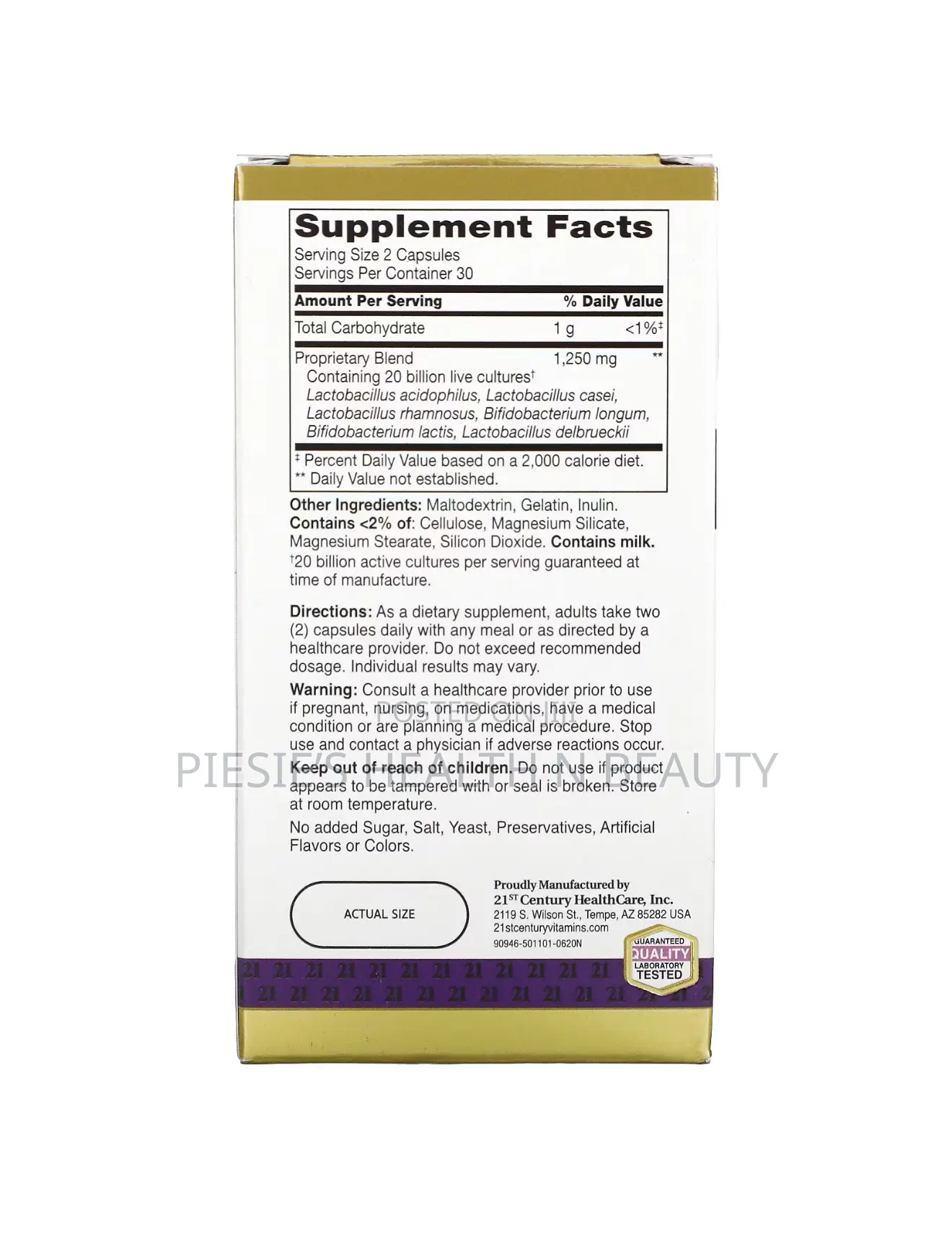 21st Century Advanced Probiotic Capsules, 60 Count