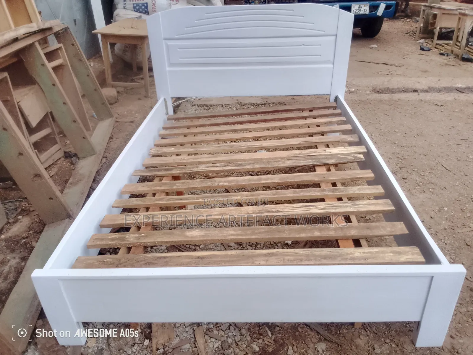 White Double Bed