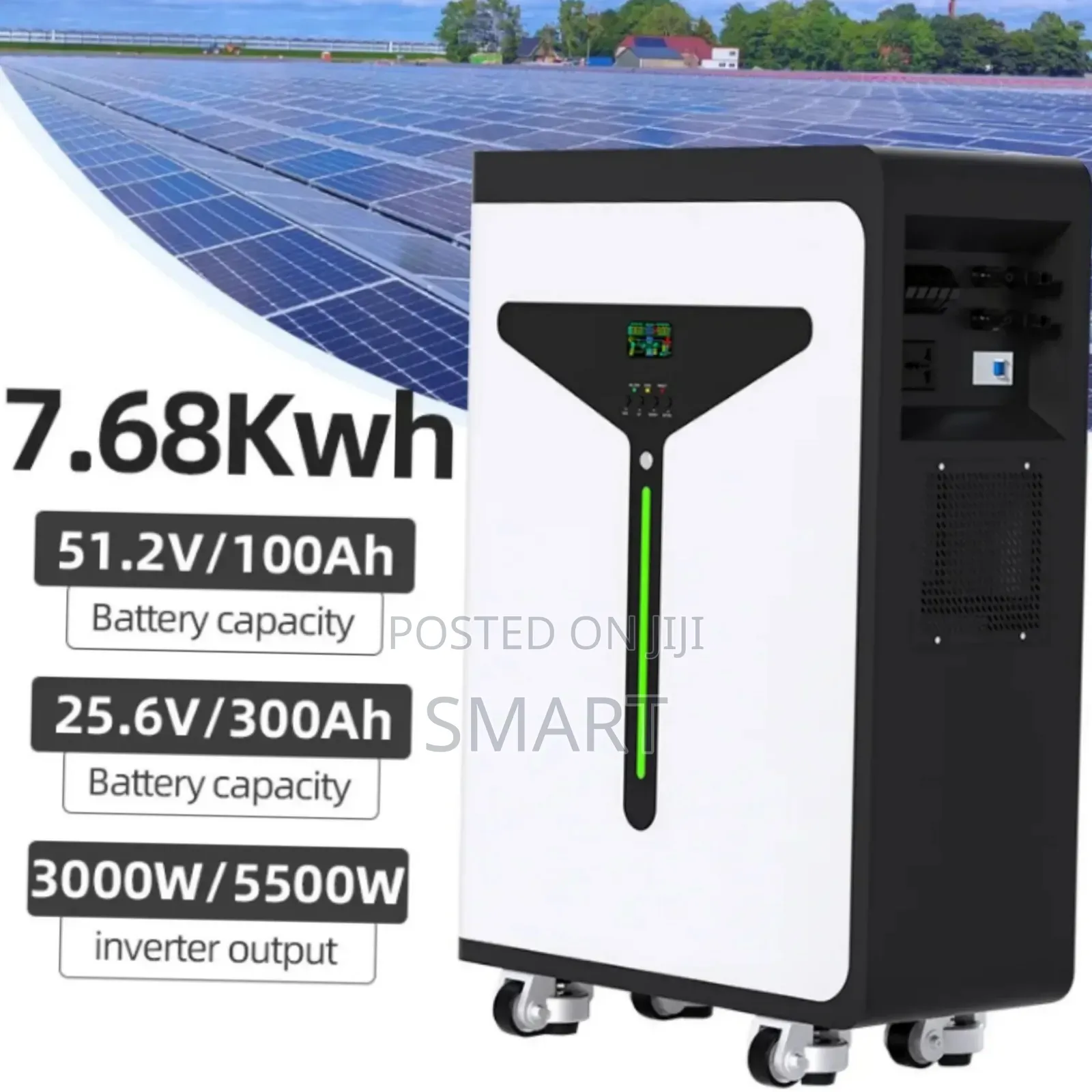 3kw/7.68kh All In One Solar Power System. Battery: 25.6v 300ah