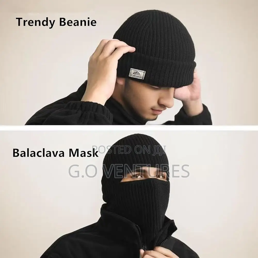 2 in 1 Knitted Ski Mask and Beanie