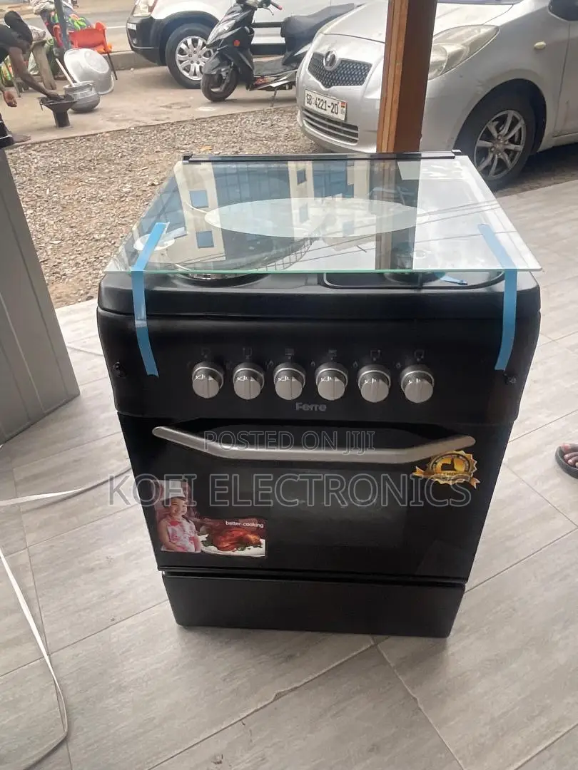 Modern Black Enamel Freestanding Cooker