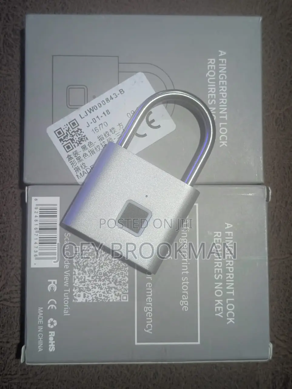 Keyless Usb Rechargeable Fingerprint Lock Smart Home Padlock